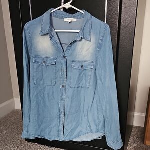 Love Tree Light Blue Denim Shirt